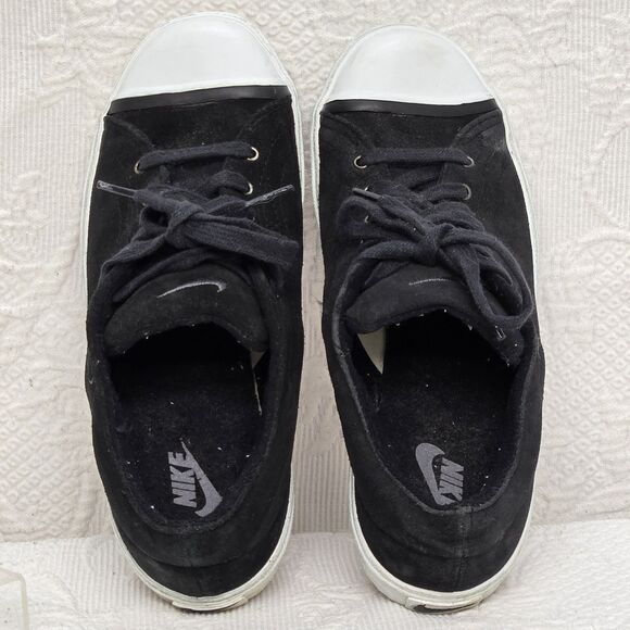 90s Vintage Nike Court Biscuit Suede Low Top Sneakers Black Women 7 Casual Skate - Picture 5 of 9